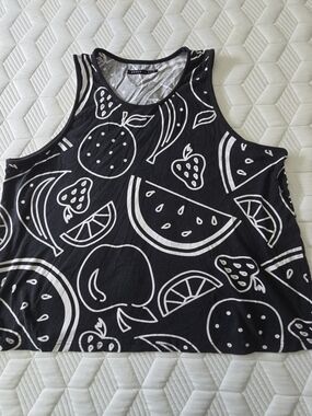 Edgar + Ash Black Fruit Graphic Tank Top